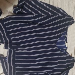 Crop blouse with tie back